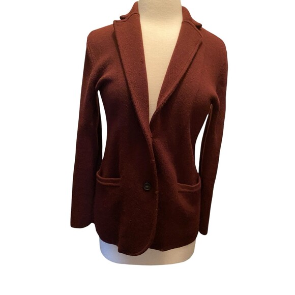 J crew Burgundy wool blazer womens S flaws - Picture 1 of 11
